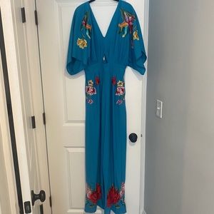 Blue floral jumpsuit